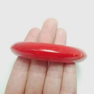 Vintage Chunky Red Plastic Bangle Bracelet, Stacking 70s Style, Estate